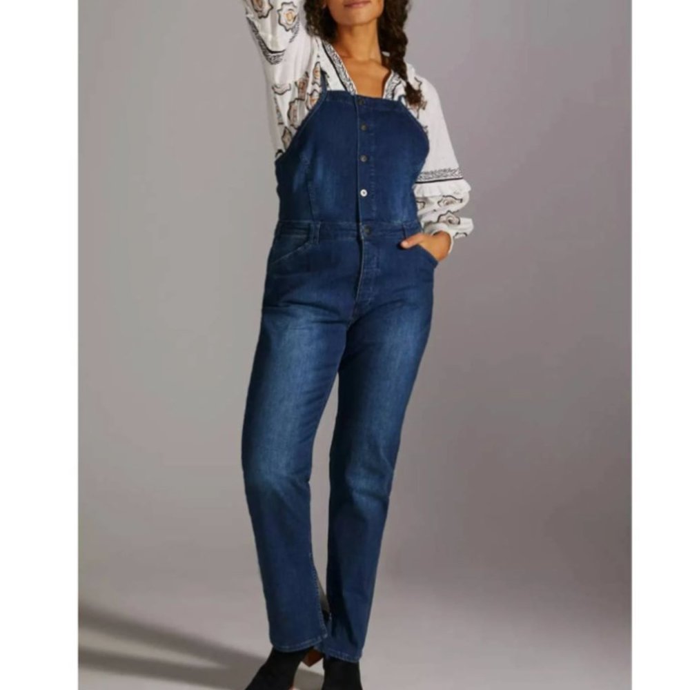 NWT Anthropologie Pilcro Split-Seam Denim Overalls Size 32